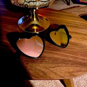 Betsey Johnson Mirrored Heart Shaped Sunglasses
